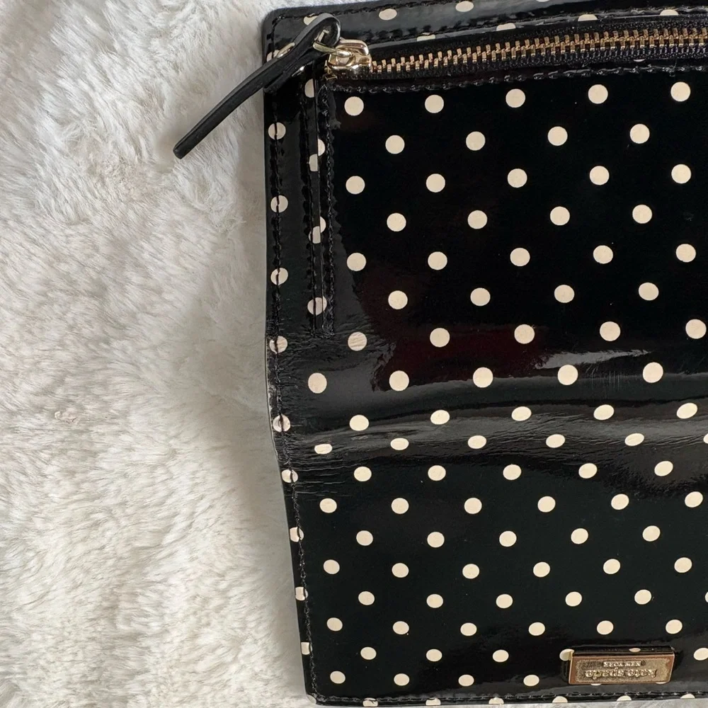 Black Polka Dot Zip Wallet by Kate Spade New York - Picture 7 of 8